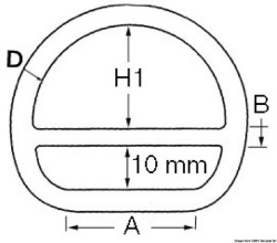 D-ring met staaf 8x50 mm